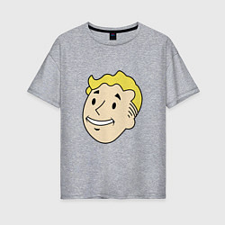 Футболка оверсайз женская Vault boy head, цвет: меланж