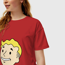 Футболка оверсайз женская Vault boy head, цвет: красный — фото 2