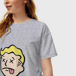 Футболка оверсайз женская Dead vault boy, цвет: меланж — фото 2