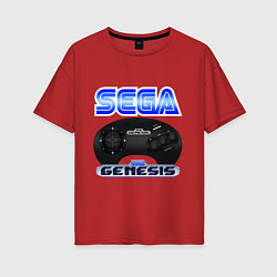 Футболка оверсайз женская Sega genesis joystick, цвет: красный