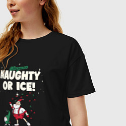Футболка оверсайз женская Naughty or ice, цвет: черный — фото 2