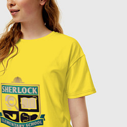 Футболка оверсайз женская Начальная школа Шерлока, цвет: желтый — фото 2