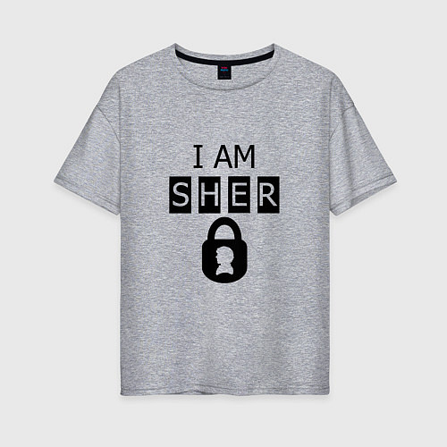 Женская футболка оверсайз I am Sher locked / Меланж – фото 1