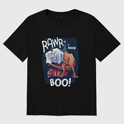 Футболка оверсайз женская Rawr boo, цвет: черный