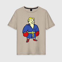 Футболка оверсайз женская Vault boy - boxer, цвет: миндальный