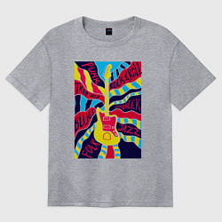 Футболка оверсайз женская Гитара и стили музыки, цвет: меланж