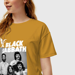 Футболка оверсайз женская Black Sabbath rock, цвет: горчичный — фото 2
