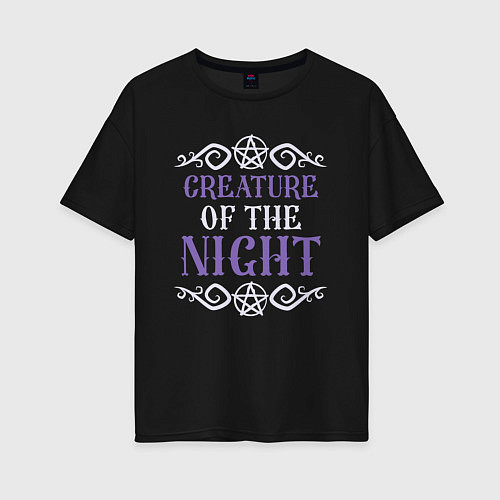 Женская футболка оверсайз Создание ночи / Черный – фото 1