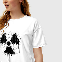 Футболка оверсайз женская Danger radiation symbol, цвет: белый — фото 2