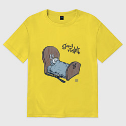 Футболка оверсайз женская Кролик под кроватью, цвет: желтый