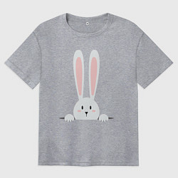 Футболка оверсайз женская Скандинавский заяц, цвет: меланж