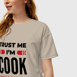 Футболка оверсайз женская Trust me - Im cook, цвет: миндальный — фото 2