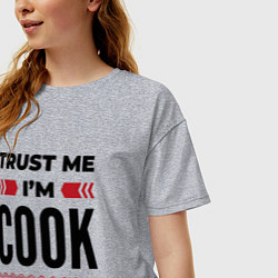 Футболка оверсайз женская Trust me - Im cook, цвет: меланж — фото 2