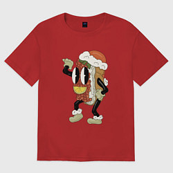 Футболка оверсайз женская Бутер с икрой, цвет: красный