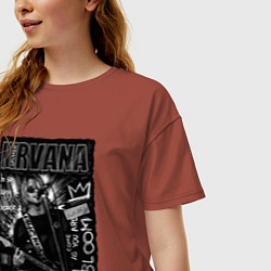 Футболка оверсайз женская Nirvana grunge 2022, цвет: кирпичный — фото 2