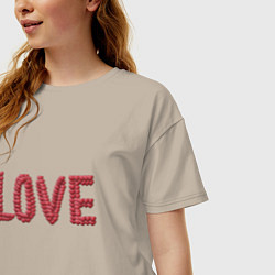 Футболка оверсайз женская Любовь из сердец, цвет: миндальный — фото 2