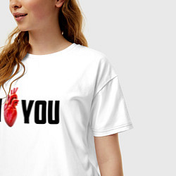 Футболка оверсайз женская I love you - прикол, цвет: белый — фото 2
