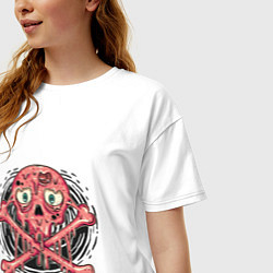 Футболка оверсайз женская Pink skull, цвет: белый — фото 2