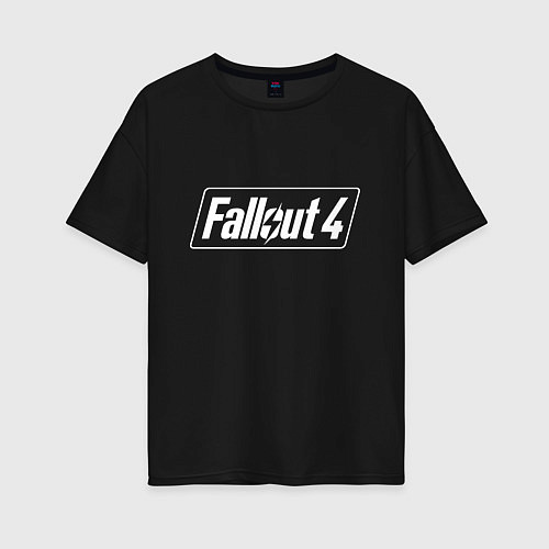 Женская футболка оверсайз Fallout 4 - computer game - action / Черный – фото 1