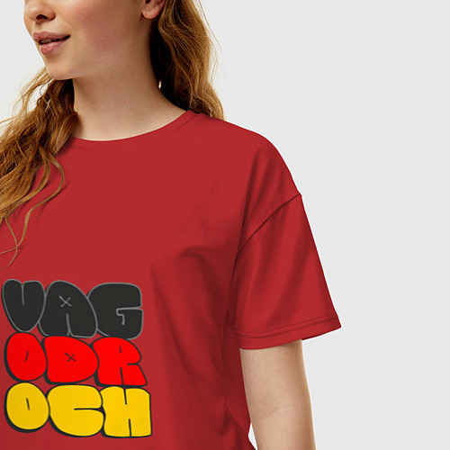 Женская футболка оверсайз Vagodroch bubble / Красный – фото 3
