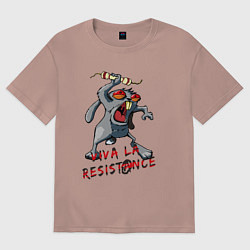 Футболка оверсайз женская La resistance, цвет: пыльно-розовый