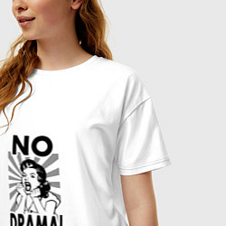 Футболка оверсайз женская No drama, цвет: белый — фото 2
