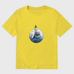 Женская футболка оверсайз Одинокий маяк