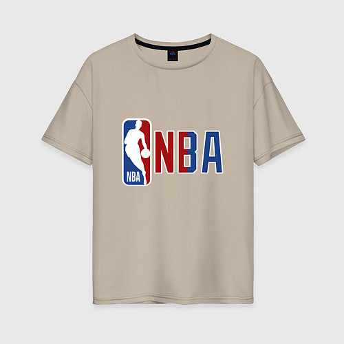 Женская футболка оверсайз NBA - big logo / Миндальный – фото 1
