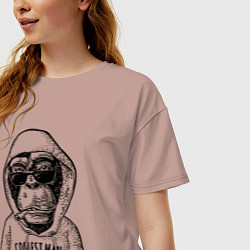 Футболка оверсайз женская Monkey hipster, цвет: пыльно-розовый — фото 2