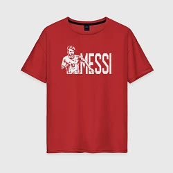 Футболка оверсайз женская Football Messi, цвет: красный