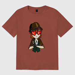 Футболка оверсайз женская Чуя сердце, цвет: кирпичный