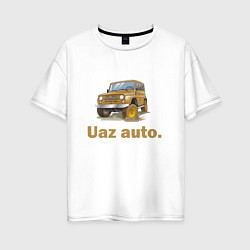 Футболка оверсайз женская УАЗ auto, цвет: белый