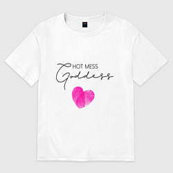 Футболка оверсайз женская Hot mess goddess, цвет: белый