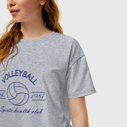 Футболка оверсайз женская Клуб любителей игры в волейбол, цвет: меланж — фото 2