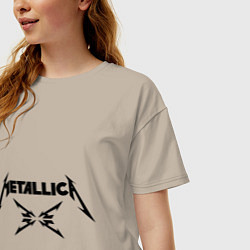 Футболка оверсайз женская Metallica, цвет: миндальный — фото 2