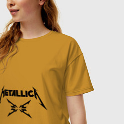Футболка оверсайз женская Metallica, цвет: горчичный — фото 2