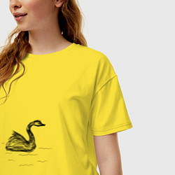 Футболка оверсайз женская Черный лебедь, цвет: желтый — фото 2