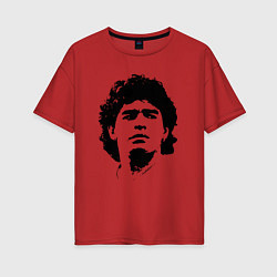 Футболка оверсайз женская Face Maradona, цвет: красный