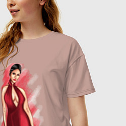 Футболка оверсайз женская Lady in Red, цвет: пыльно-розовый — фото 2