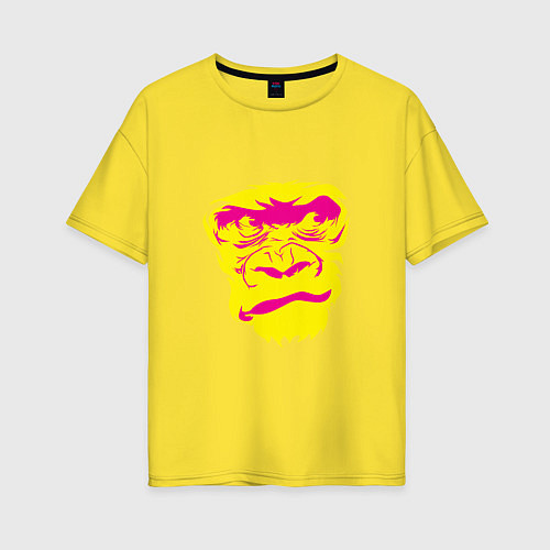 Женская футболка оверсайз Gorilla face / Желтый – фото 1