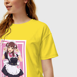 Футболка оверсайз женская Радостная Нагоми - Война горничных Акибы, цвет: желтый — фото 2