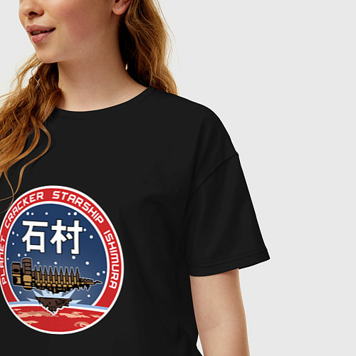 Женская футболка оверсайз Мертвый космос Ишимура Ори / Черный – фото 3
