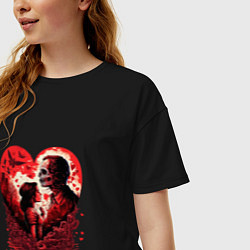 Футболка оверсайз женская Любовь в готическом стиле, цвет: черный — фото 2
