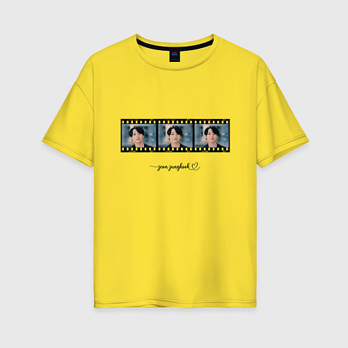 Женская футболка оверсайз Jungkook BTS / Желтый – фото 1