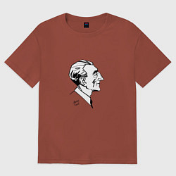 Футболка оверсайз женская Морис Равель, цвет: кирпичный