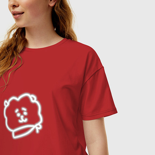 Женская футболка оверсайз Эрджей БТ21 / Красный – фото 3