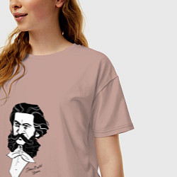 Футболка оверсайз женская Иоганн Штраус, цвет: пыльно-розовый — фото 2