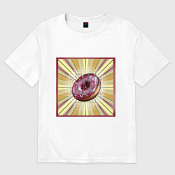 Футболка оверсайз женская Пончик в стиле поп-арт, цвет: белый