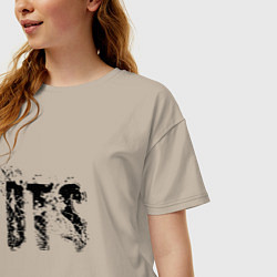 Футболка оверсайз женская BTS logo, цвет: миндальный — фото 2