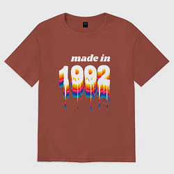 Футболка оверсайз женская Made in 1992 liquid art, цвет: кирпичный